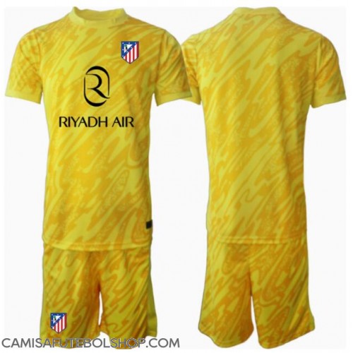 Camisa de time de futebol Atletico Madrid Goleiro Replicas 3º Equipamento Infantil 2024-25 Manga Curta (+ Calças curtas)